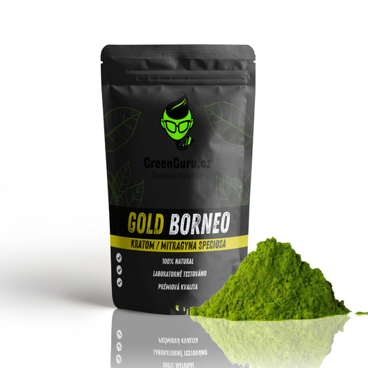 Kratom prášek | Žlutý Golg Borneo Kratom | Laboratorně testovaný | GREENGURU